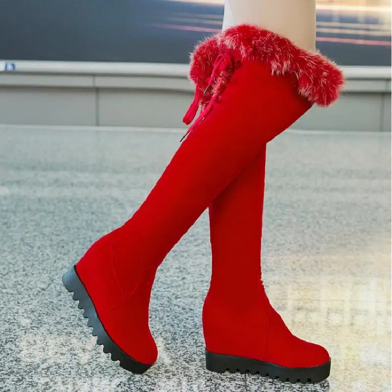 winter boots women snow boots over the knee boots height increasing