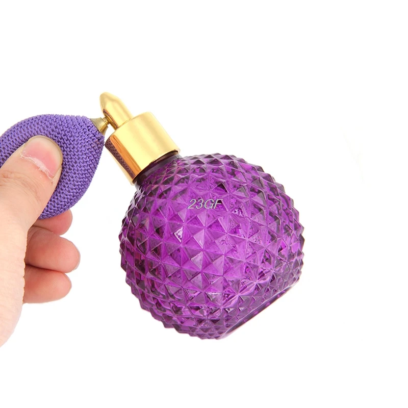 2017 Women Vintage Perfume Bottle Short Spray Atomizer Refillable Empty Glass 100ml JUL10 35 4