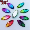 Micui 50Pcs 10*23mm Double color Horse eye Acrylic Rhinestones Crystal Flatback Gems For Clothes Dress Sew On ZZ96 ► Photo 1/6