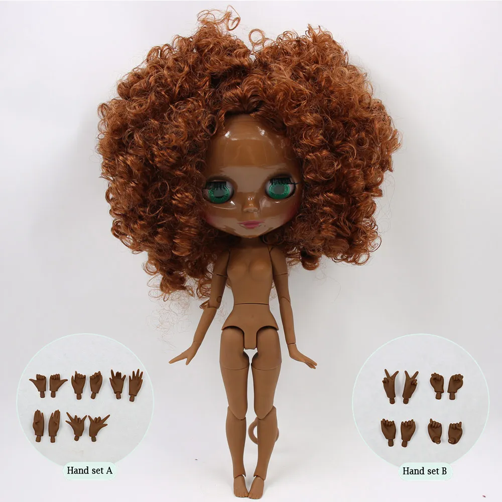 ICY Nude Blyth кукла No. QE965 каштановые волосы суставы тела 1/6 bjd, pullip, licca, jerryberry - Цвет: B doll and hand AB