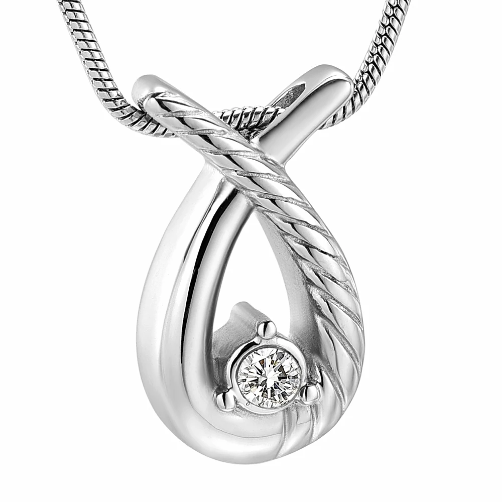 K11529 Crystal Teardrop Cremation Jewelry for Ashes Pendant Stainless