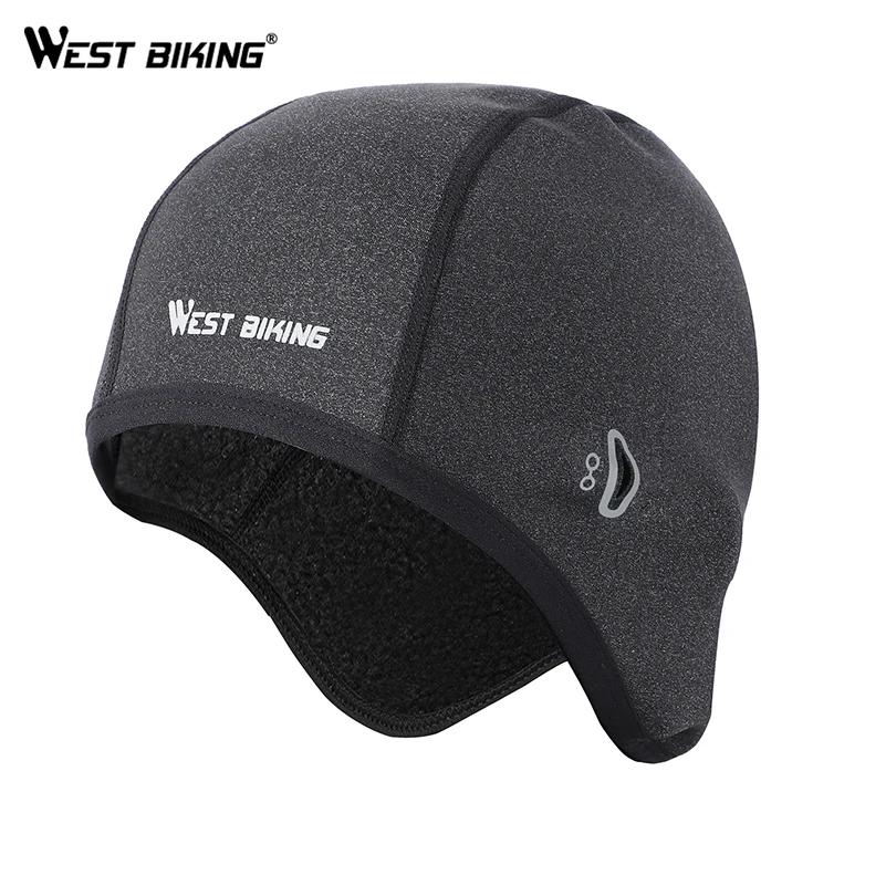 

WEST BIKING Winter Fleece Bicycle Caps Windproof Thermal Helmet Liner Men Women Bike Hats Outdoor Running Skiing Cycling Caps