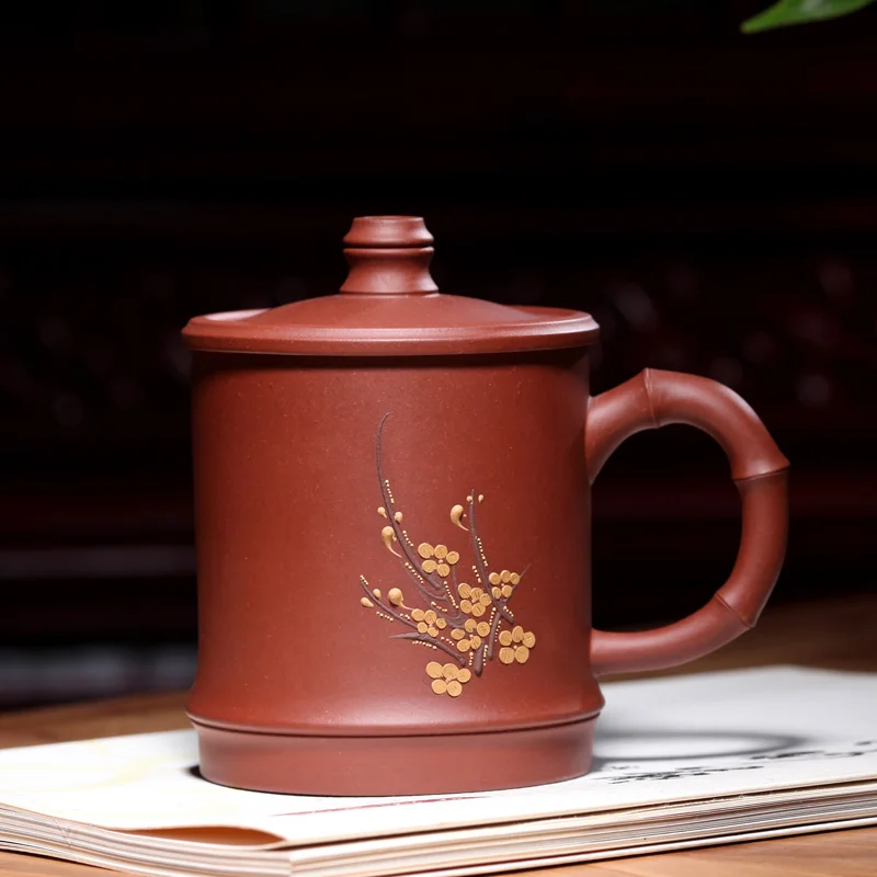 

Yixing purple sand cup run of mine ore TaoYuan pure manual regimen cup lid cup red one dragon club cup