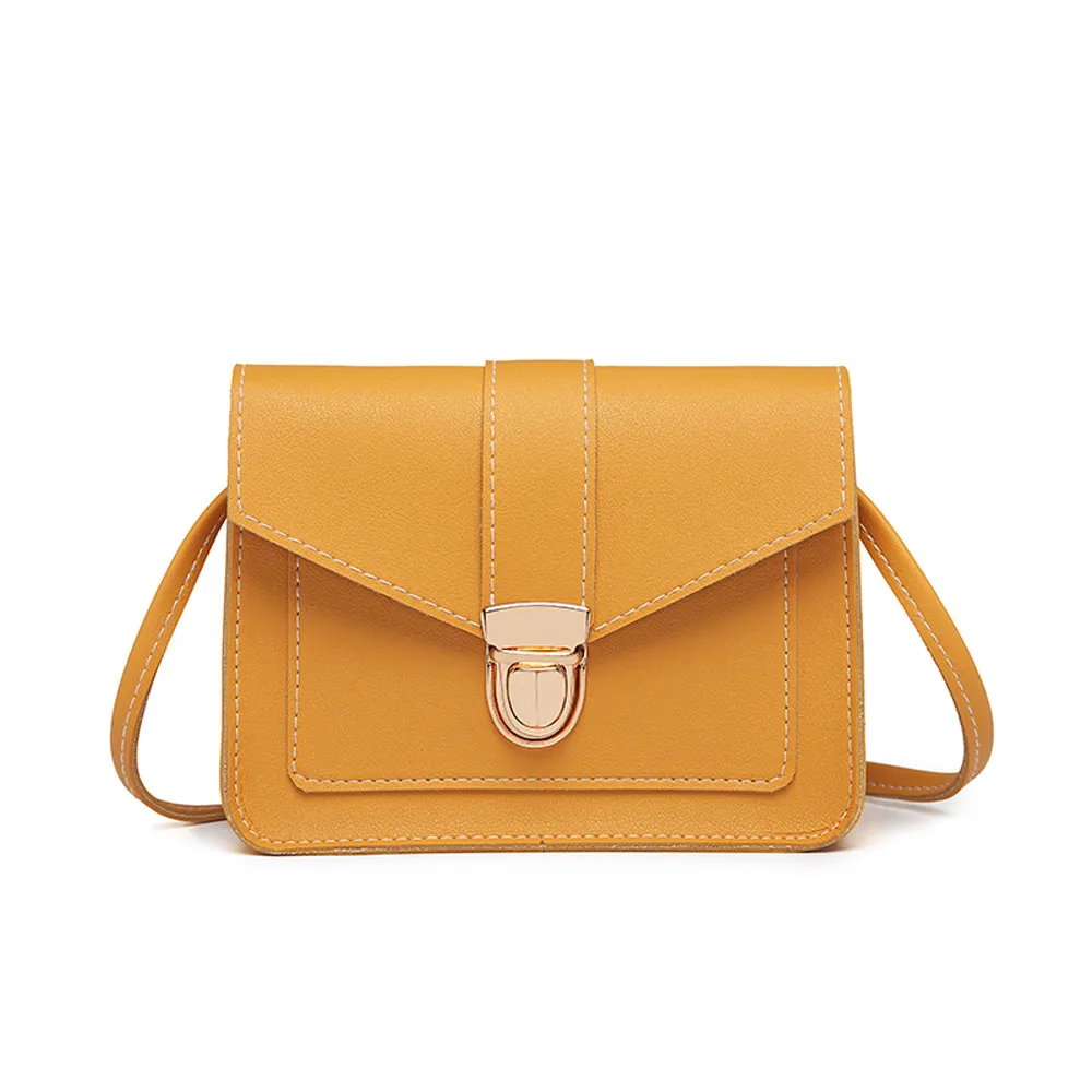 Модные маленькие сумки через плечо для женщин мини-сумка из искусственной кожи на плечо для девушек желтые сумки женские сумочки для телефона# Y - Цвет: Цвет: желтый