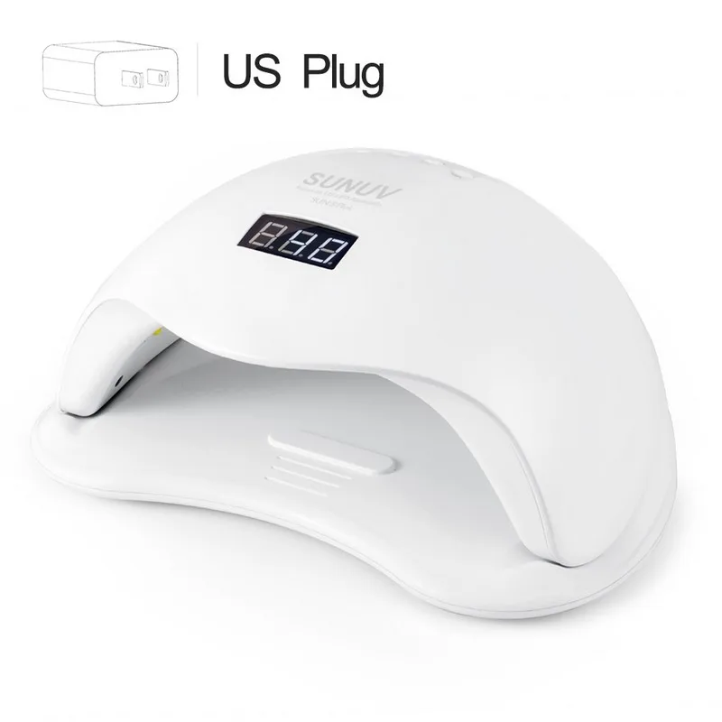 SUN5 Plus US Plug SUNUV SUN5 Plus 48 Вт УФ светодиодная лампа для сушки ногтей для отверждения всех типов геля 99s низкий нагрев 36 светодиодов УФ лампа для двух рук машина для дизайна ногтей - Цвет: SUN5 Plus US Plug
