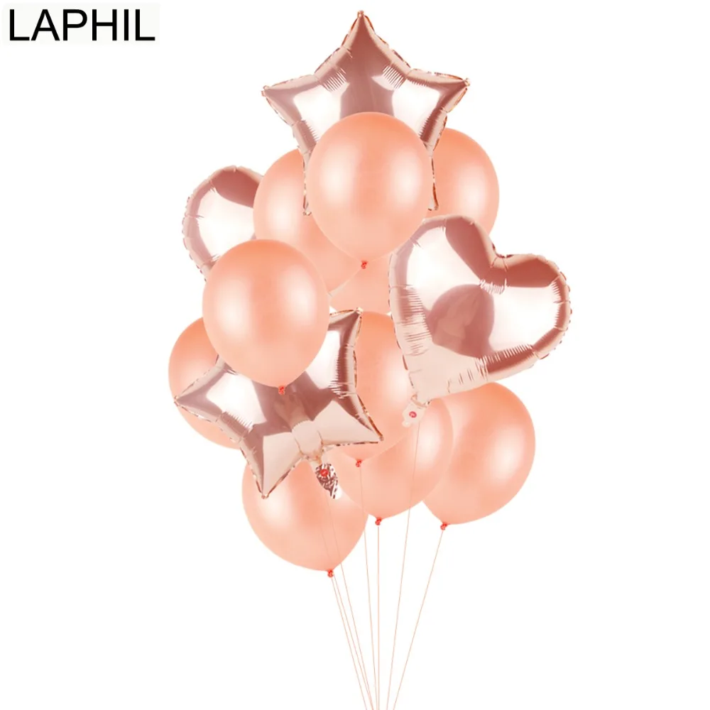 LAPHIL Rose Gold Love Foil Balloons Wedding Decoration Gold Latex Balloons Happy Birthday Party Decorations Party Supplies