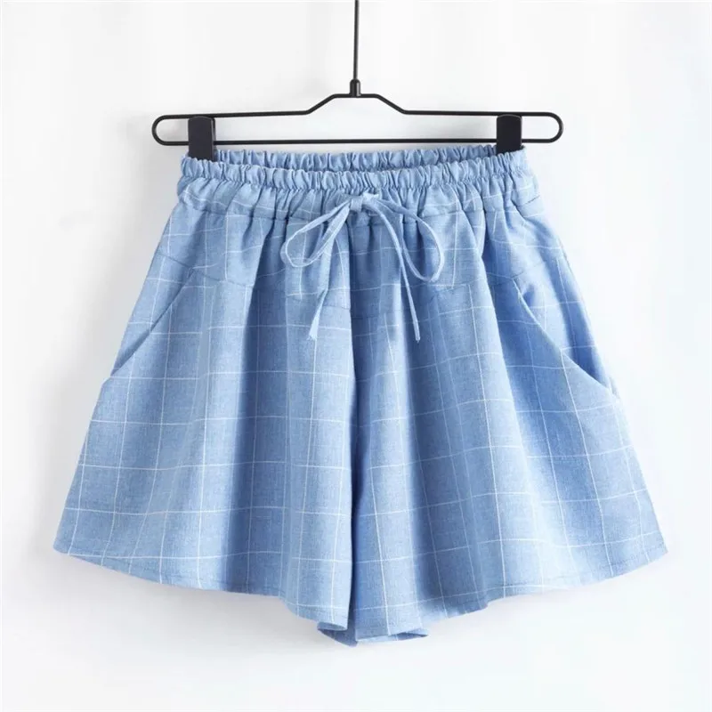 7-Colors-Plaid-Shorts-2016-Summer-Style-New-Fashion-Casual-Loose-Elastic-Waist-All-Match-Women (1)