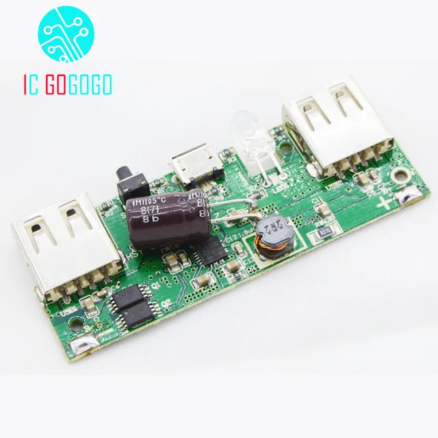 power 5v booster circuit board lithium battery charging pcb green