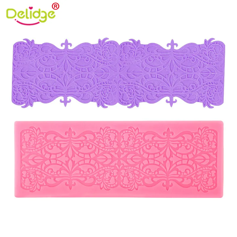 

Delidge Silicone Molds Lace Fondant Cake Decorating Mat Baking Mould Embossed Flower Pattern for Cake Icing Sugarcraft Candy