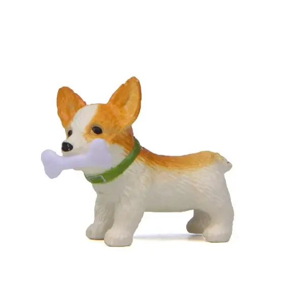 1 Pc Cute Bones Corgi Dog Action Figure Toy Cartoon Animal Model PVC Ornament Doll Toy-1