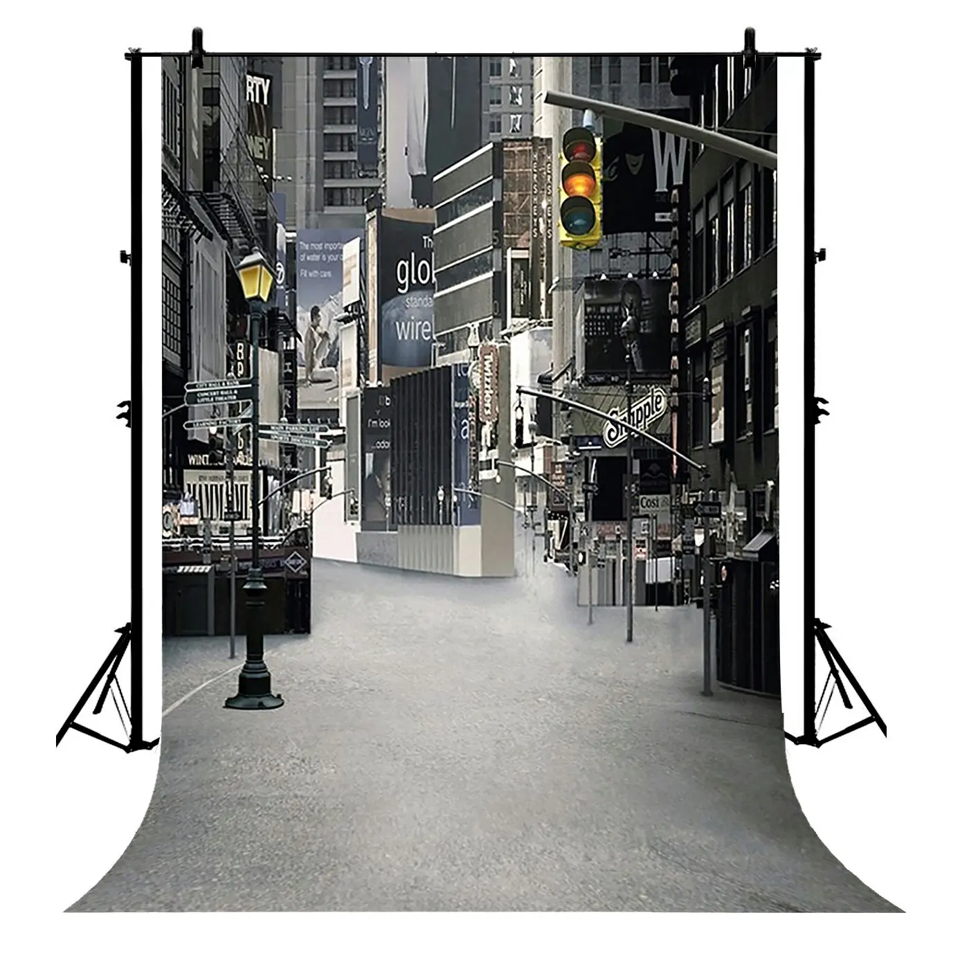 

5x7ft Famous City New York Street Building Lamp Scene Polyester Photo Background Portrait Backdrop