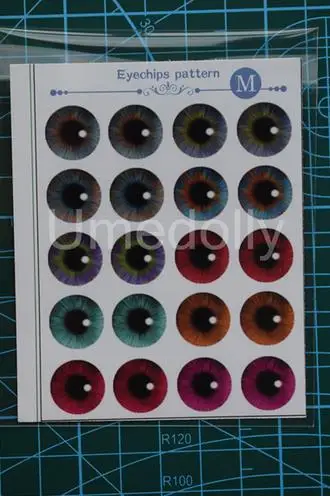 DIY модифицированный глазной чип шаблон бумаги бесшовный подходит тонкий стеклянный глазной чип s для Blyth куклы наглазники аксессуары в виде глазного яблока - Цвет: 1pcs eye pattern M