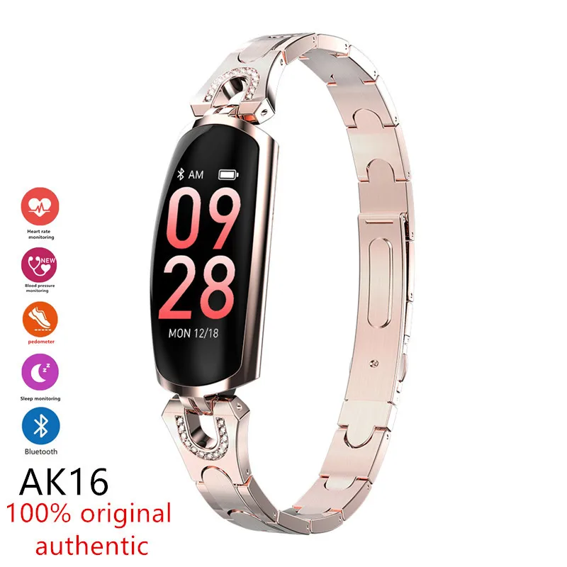 

Ak16 Smart Watch Lady Bracelet Sports Fitness Tracker Iip67 Heart Rate Monitoring Smartband For Android Ios Smart Bandpkh1h2h8