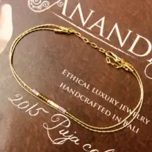 Miyuki тонкий золотой двухслойный браслет для женщин Делика Фиолетовый Цвет бусины Кристалл Тонкий браслет змеиные кости звено цепи ювелирные изделия