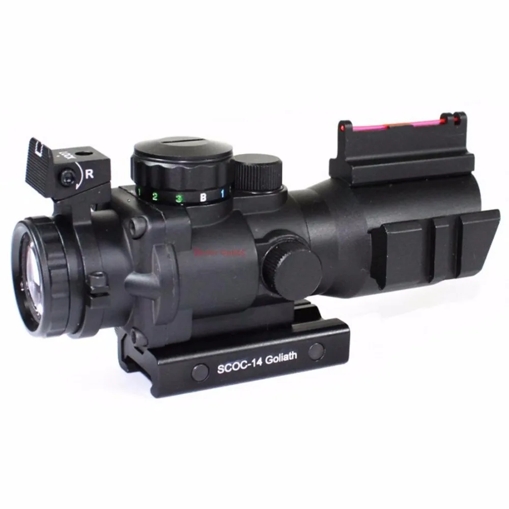 Тактическая Оптика 4x32 компактный прицел для винтовки оружия ACOG .223 3 цвета с