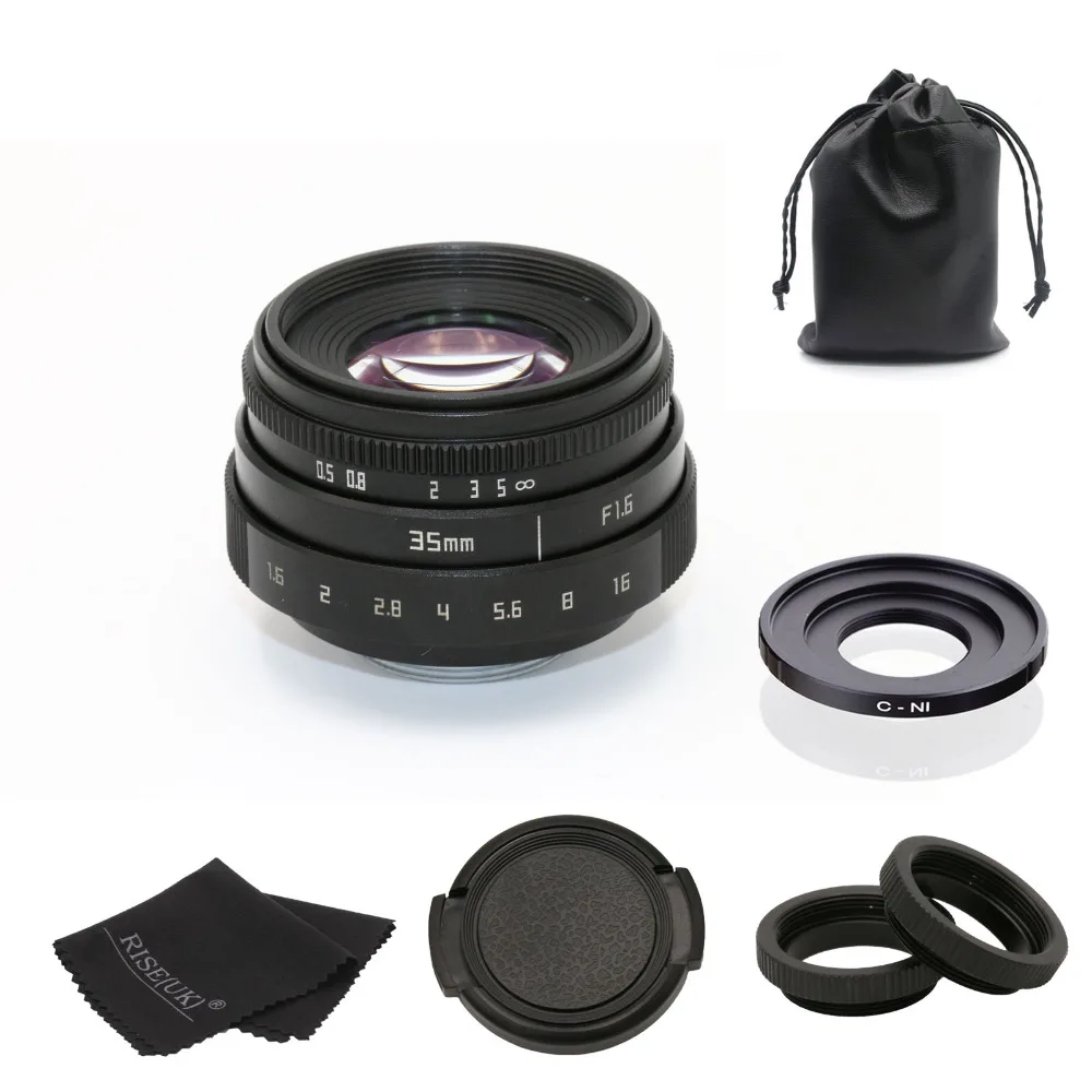 

new FUJIAN 35mm f1.6 C mount CCTV camera Lens II +C mount to N1adapter ring+ For Nikon1 free shipping