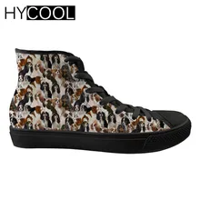 HYCOOL прогулочная обувь; кавалер Кинг; милые кроссовки с рисунком собаки; женская спортивная обувь; Женская Удобная классическая спортивная обувь с высоким берцем