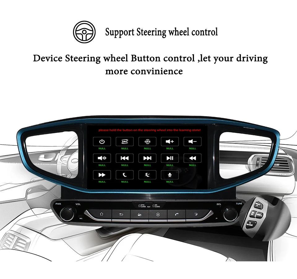 Discount 2 din 4+64GB android 9.0 car dvd for hyundai IONIQ Hybrid 2016 2017 2018 car radio gps navigation stereo Head Unit Tape Recorder 1