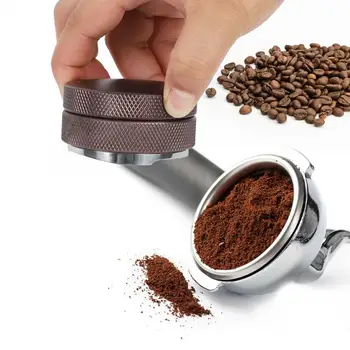 

Knock Box Coffee Press Flat Base Accessories 58mm Coffee Distributor Adjustable Coffee Powder Press Stainless Steel
