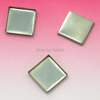 

10mm Blank Stainless Steel Pendant Bezel Bases Settings Findings Connectors Square Cabochon tray for Floating Charm Lockets