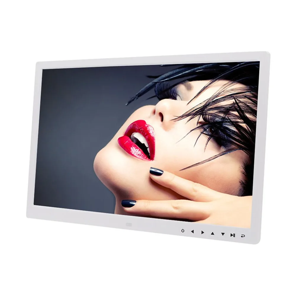 HD Digital Photo Frame Electronic Album EU/US Plug 17 Inch Front Touch Buttons Multi-language LED Screen Pictures Music Video