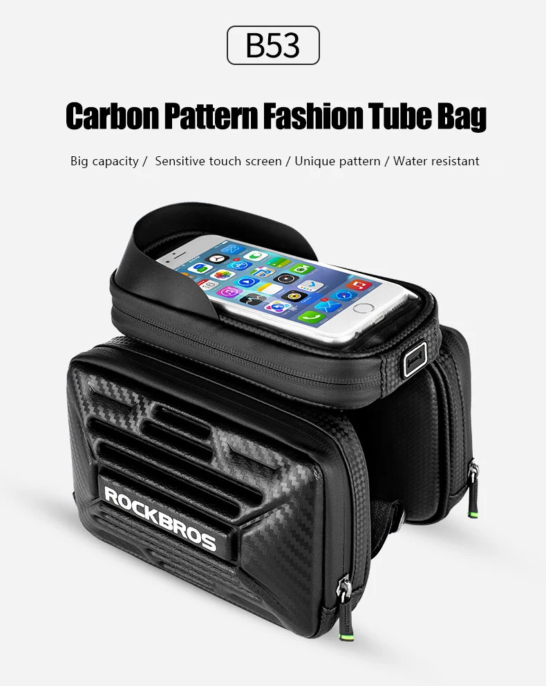 ROCKBROS 6," велосипедная каркасная сумка, велосипедная сумка с жестким корпусом, велосипедная сумка с сенсорным экраном, чехол для мобильного телефона, Аксессуары для велосипеда