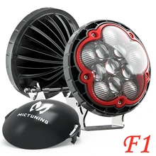 MICTUNING 5.6 ''LED okrągłe kapsuły 55W Spot Flood Combo listwa świetlna LED F1 Off Road lampa przeciwmgielna powłoka ochronna dla Jeep SUV ATV