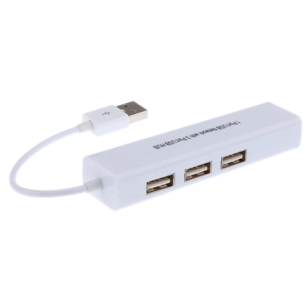 MagiDeal USB2.0 to RJ45 Network Ethernet 100Mbps LAN Adapter with 3Port USB Hub