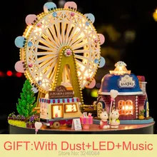 Милый номер DIY Стекло Пыли Кукольный дом миниатюрный деревянный кукольный домик miniaturas Мебель игрушки Дом Кукольный Игрушечные лошадки подарок на день рождения деко