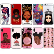 

Black Girl Magic rock Melanin Poppin Queen Case For iPhone 7 4 5S SE 6S Muslim Women Hard PC Cover For iPhone 6S 7 8 Plus Case