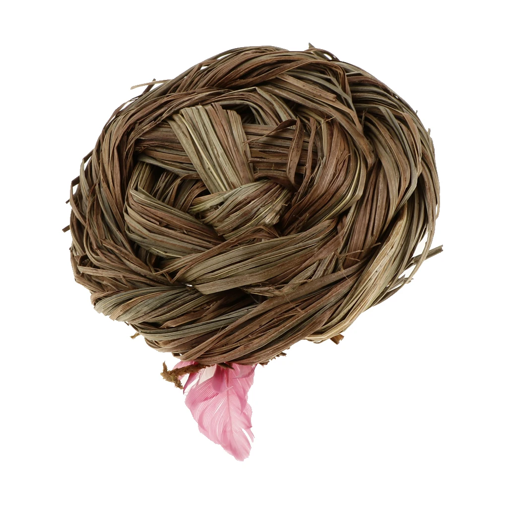 Mini Feather Foam Bird Artificial Hay Bird Nest & Birds Eggs for Indoor Outdoor Plant Ornament Yard Garden Decor