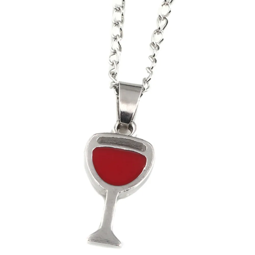 Buy 1 Red Wine Pendant Necklace Made Of Alloy New