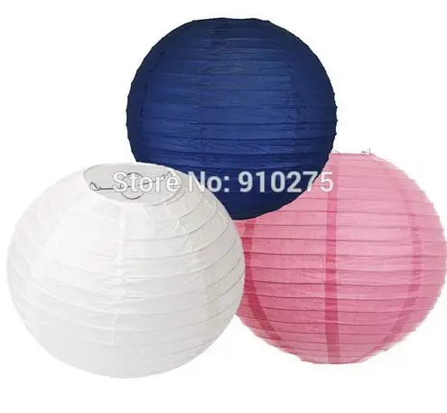 

Set of 9 Mixed Navy Blue Pink White Paper lantern Balls Wedding Shower Party Hanging Decoration Favour