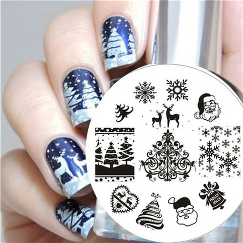1Pcs DIY Christmas XMAS Theme Nail Art Stamp Template Image Plate Nail