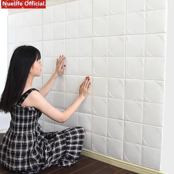 

3D Wall Stickers Safty Foam Home Decor Self Adhesive Wallpaper DIY Wall Decor Brick Living Room Kids Bedroom Decorative Sticker