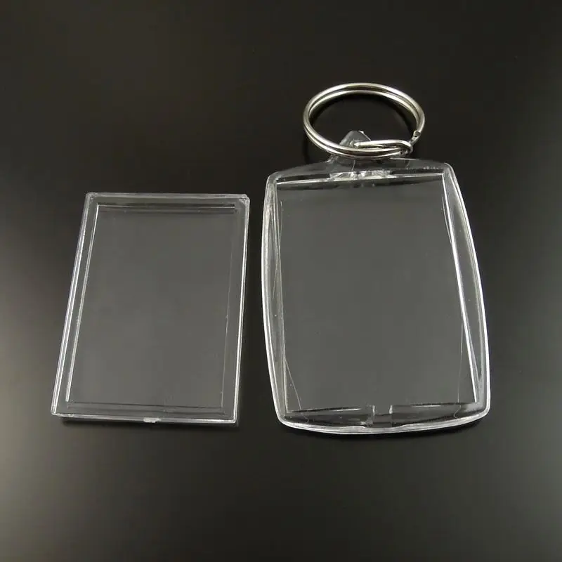 

Wholesale 8pcs Graceangie Key Ring Chain Rectangle Transparent Blank Plastic Insert Photo Picture Frame Keyring Key Chain 35660