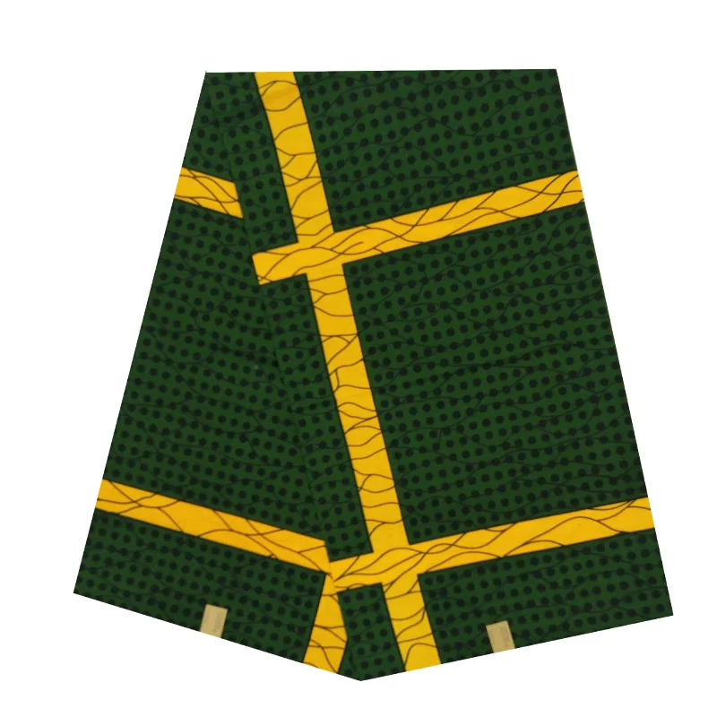 Хлопок африканская восковая ткань Анкара ткань настоящий голландский хлопок воск Новое поступление горячая Распродажа для женщин лучшее качество V-L035-V-L043 - Цвет: Зеленый