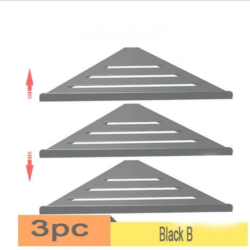 Полка для ванной из нержавеющей стали черная угловая настенная полка для хранения шампуня корзина для ванной комнаты держатель для ванной Душевой полки - Цвет: black3