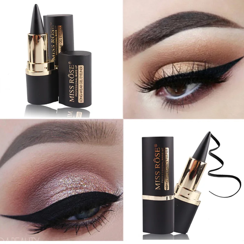 MISS ROSE Brand Black Eyeliner Matte Waterproof Long Lasting Easy to Wear Eye Liner Gel Quick Dry Natural Makeup Eyeliner setsz8