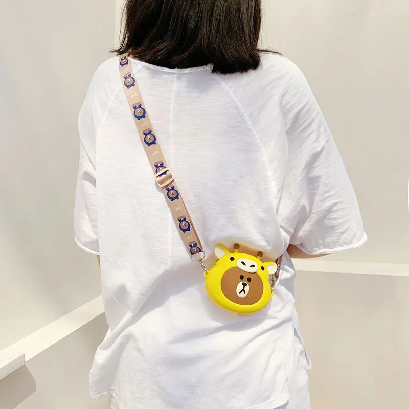 Универсальный чехол, сумка, милый кошелек Doraemon для печенья, сумка для airpods, монета, губная помада, сумка на плечо, подарок ребенку+ лямки - Цвет: CAMEL