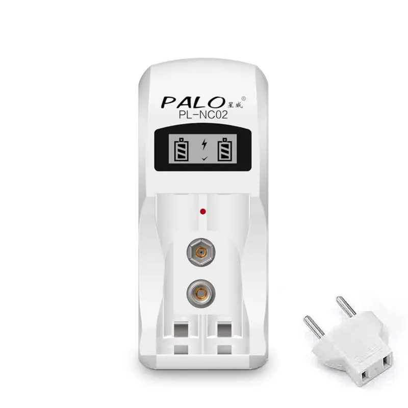 PALO 2 слота смарт-зарядное устройство ЖК-дисплей Дисплей Батарея Зарядное устройство для 2AA AAA AA металл-гидридных или никель NI-CD 9V 6F22 Перезаряжаемые батареи