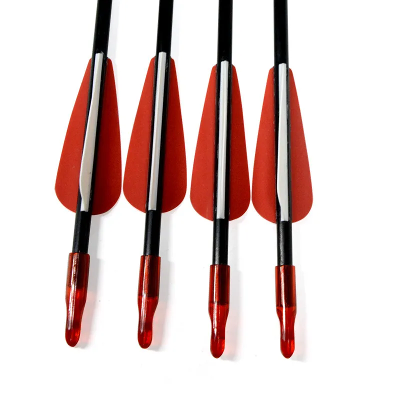 6 PCS 80cm Glassfiber Rubber feather Arrow Replaceable Arrowhead Length Archery Recurve Bow Hunting Children's Basic Training