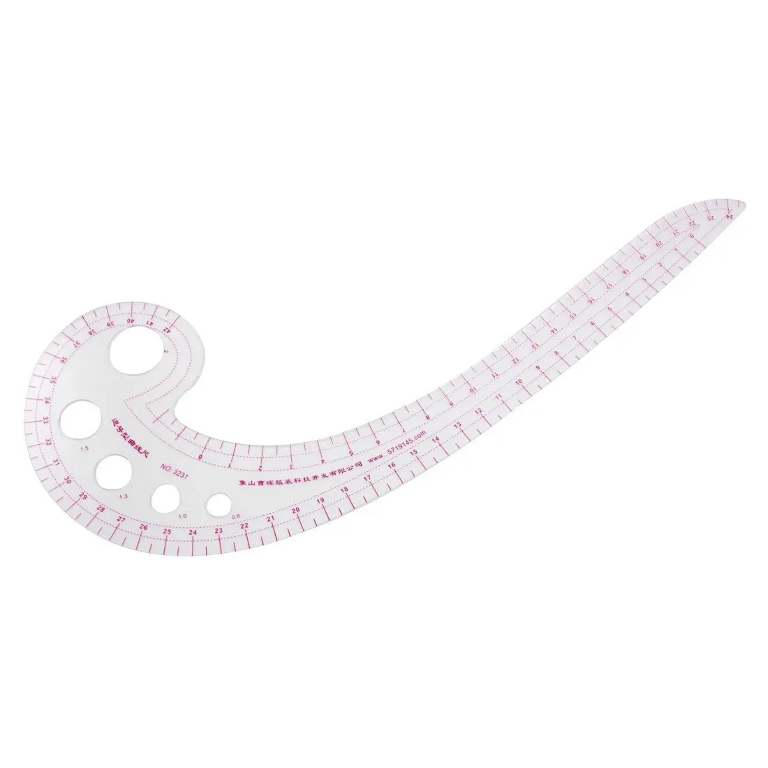 

SODIAL(R) 11.8" Long Comma Shaped Plastic Transparent French Curve Ruler Spline