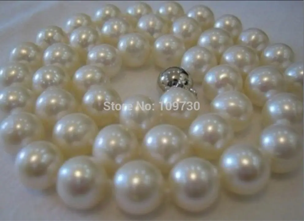 

Jewelr 003911 AAA+ 9-10MM SOUTH SEA WHITE PEARL NECKLACE 18 INCH +14KGP GOLD CLASP