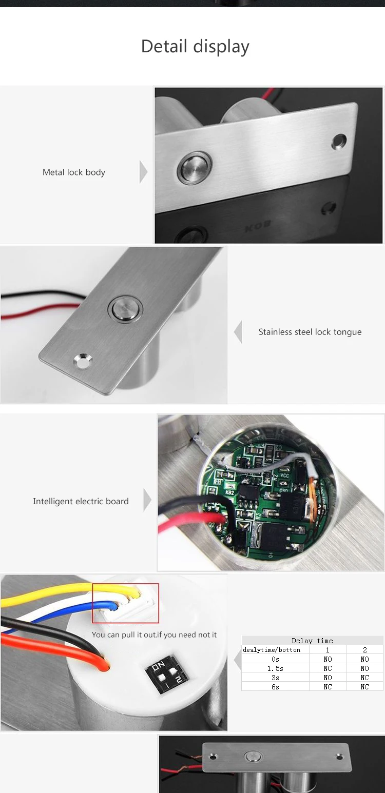 Мини аудио домофоны DC12V электромагнитный Электрический дверной замок 0.12A легко установить Нержавеющая сталь скрытой установки NC