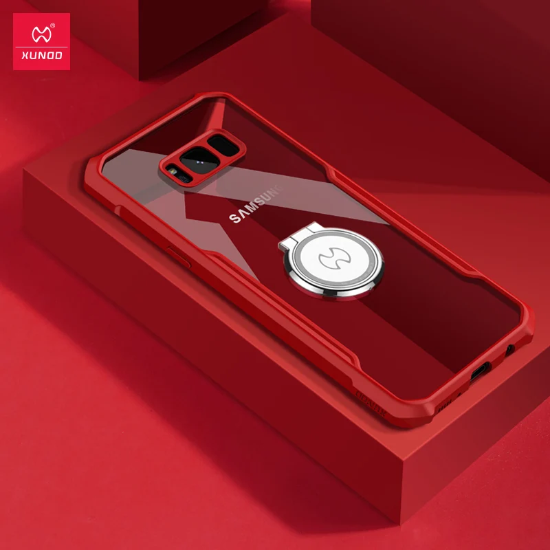 XUNDD защитный чехол для телефона samsung S8/S8 Plus note 8 с подушкой безопасности Plus Силиконовый Модный чехол для s9/s9 plus с ремешком Beetle - Цвет: Red - with ring
