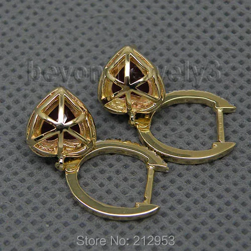 Винтажные серьги с красным Рубином 14 КТ желтое золото 6 мм|earrings fashion|earrings earringearrings