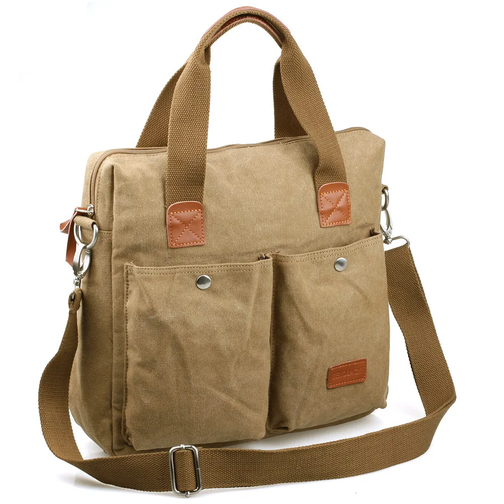 

New style Men's handbag Large size Fashion Canvas Wearproof Travel bag Tote Messenger Shoulder Laptop Bag Briefcase Brand New