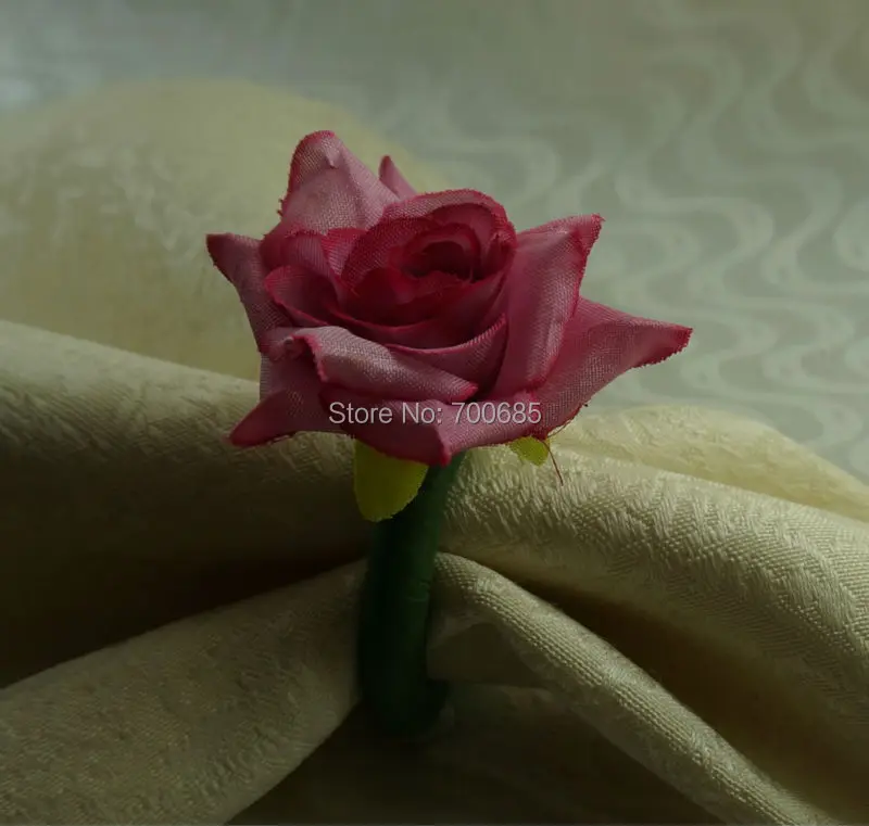 Ручная работа Шелковое Розовое Кольцо-цветок для салфетки, держатель для салфеток
