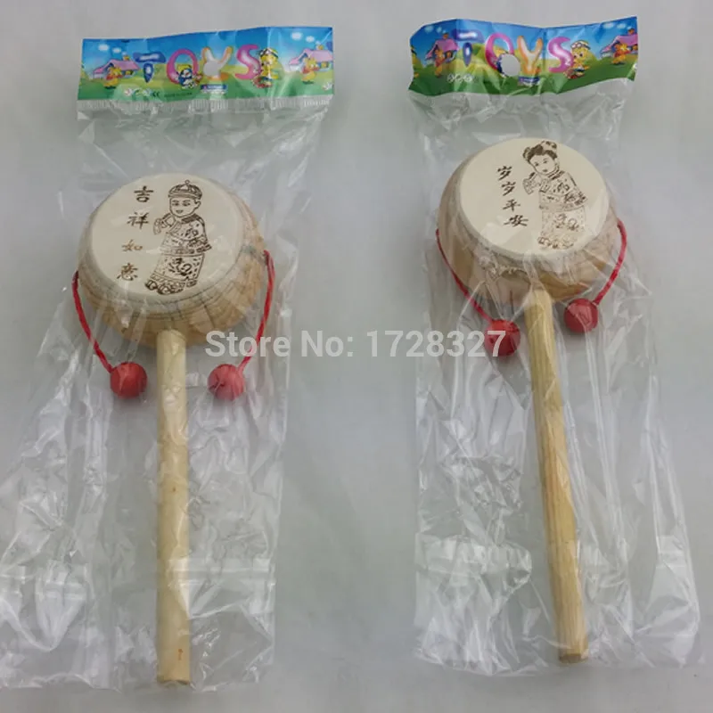 2015 free shipping new baby educational toys wooden rattle wooden rattle drum G001